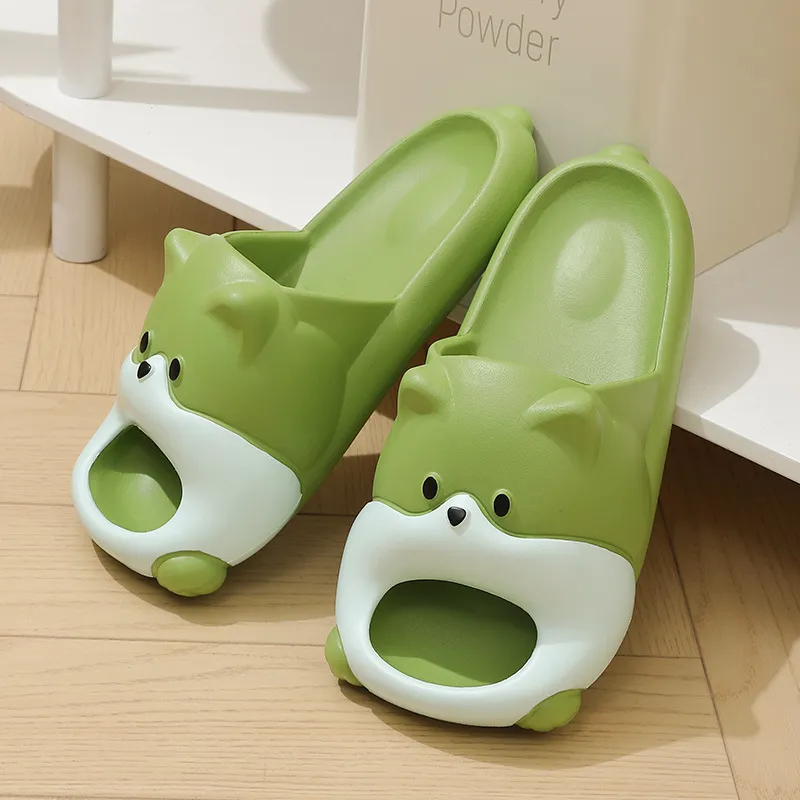 Lighthearted Cute Puppy Slippers Summer Slip Resistant Platform Squashy And Bouncy Feeling Eva Slippers-3