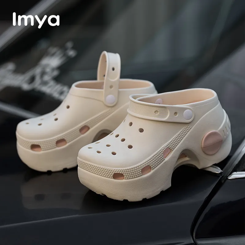 Lymia 10cm Height Increasing Clogs Summer Platform Breathable Slip Resistant Odor Resistant EVA Slippers-1