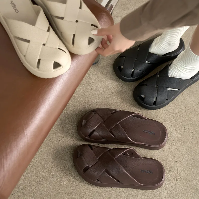 Yu Pu Fashion Closed Toe Slippers Summer Slip Resistant Breathable EVA Slippers Odor Resistant Footwear-5