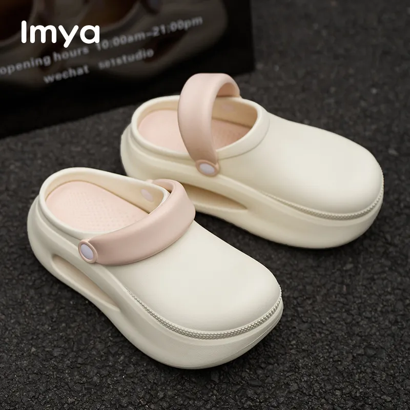 Yu Pu Platform Clogs Summer Slip Resistant Squashy And Bouncy Feeling Slippers Breathable Soft Sole Closed Toe Slippers-1