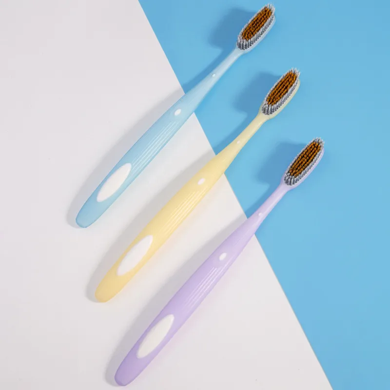 XIAONIULIXIANJI 3 Pcs Spiral Wire Dual-Head Adults Ultra-Soft Long Toothbrush Soft Bristles Supermarket Toothbrush-1