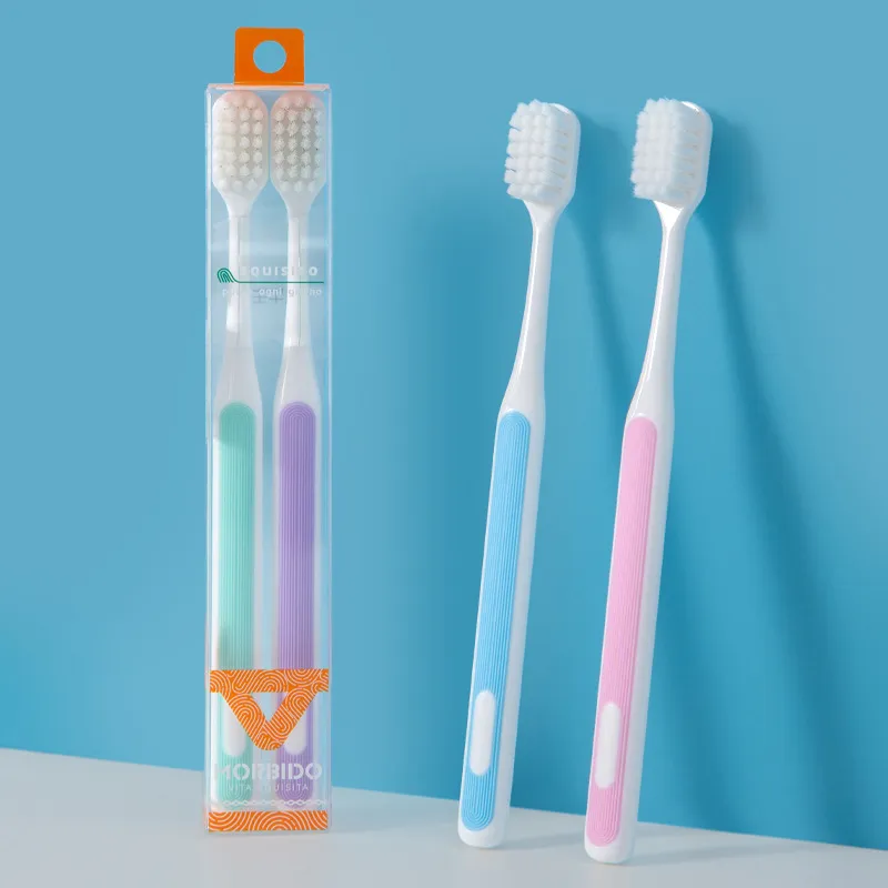 XIAONIULIXIANJI 2 Pcs Set Toothbrush Soft Bristles Supermarket Set Large Brush Hole High Density Couple Toothbrush-1