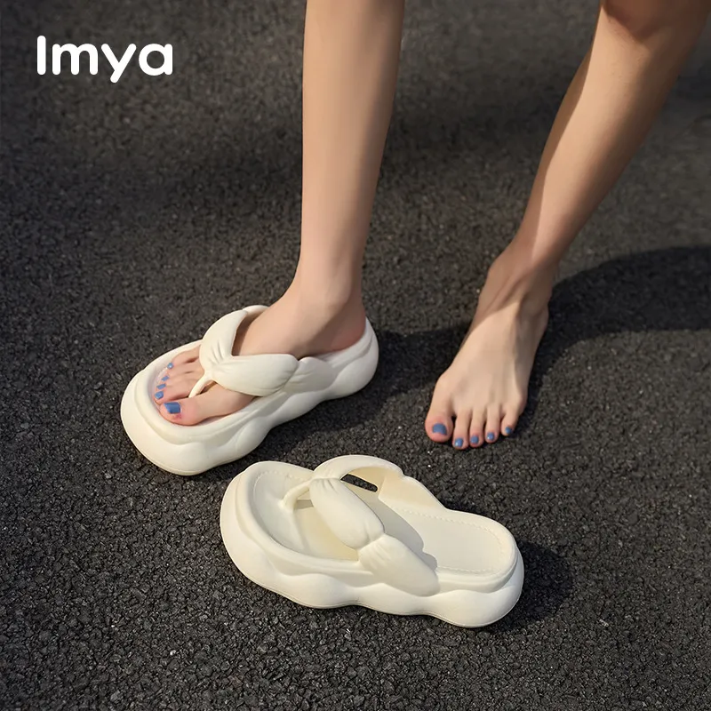 Lymia Flip Flops Home Use Platform Squashy And Bouncy Feeling Summer Slip Resistant EVA Slippers-1