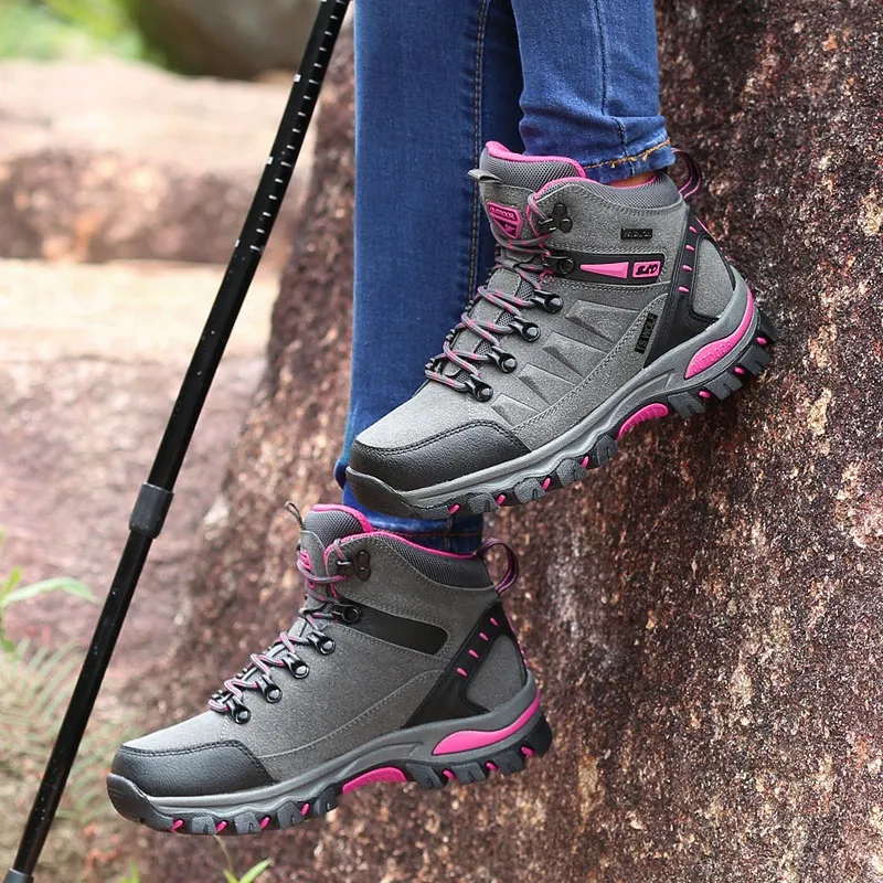 Scout Wolf Mid Top Athletic Shoes/Hiking & Trekking Shoes Unisex Gray Pink-7