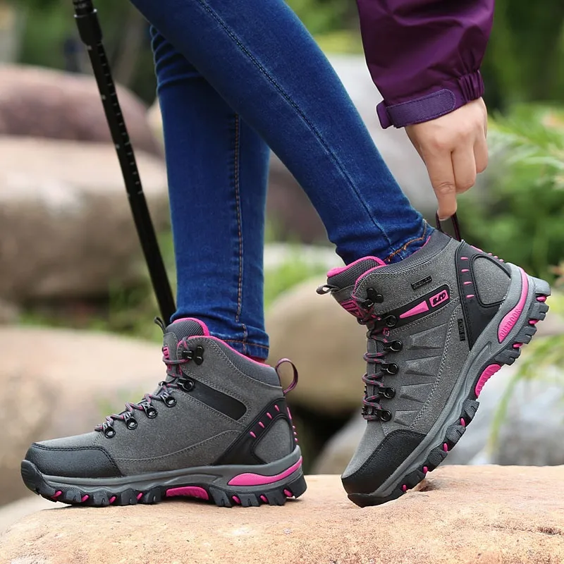 Scout Wolf Mid Top Athletic Shoes/Hiking & Trekking Shoes Unisex Gray Pink-10