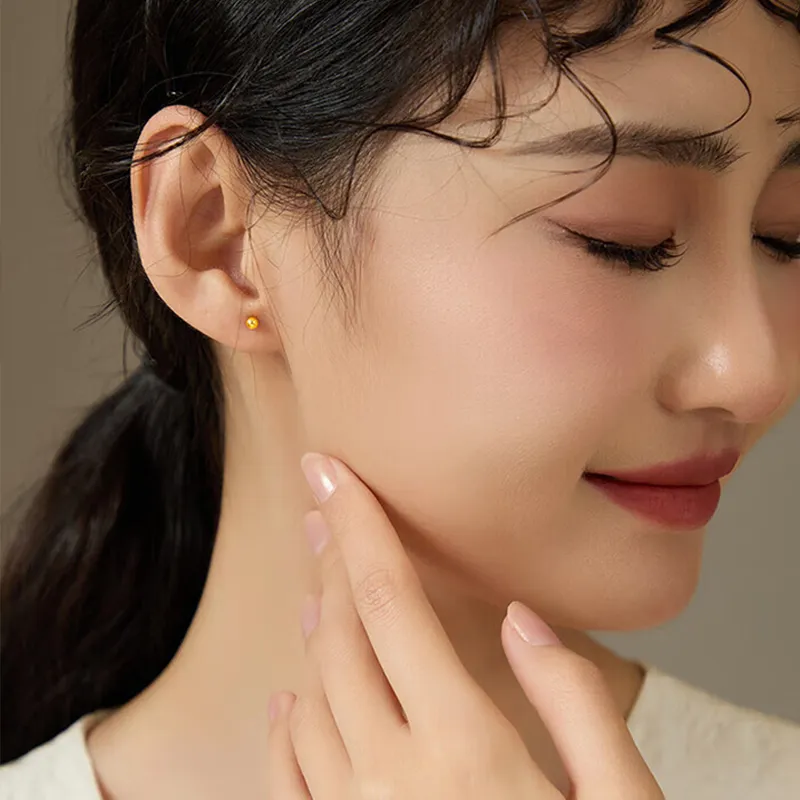 Mrs. Kra 18K Gold Stud Earrings Unisex-1