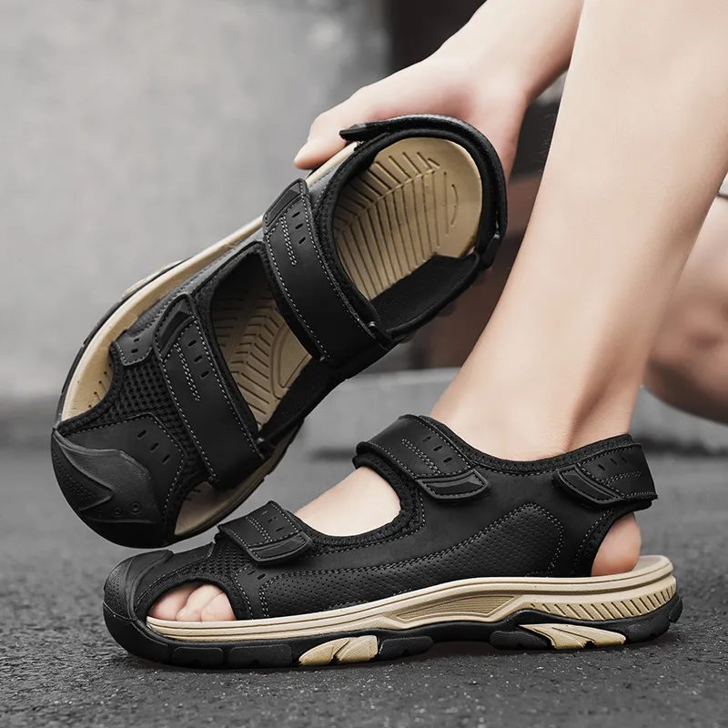 GESENLANG Beach Sandals Men Black/Khaki/Sand-3