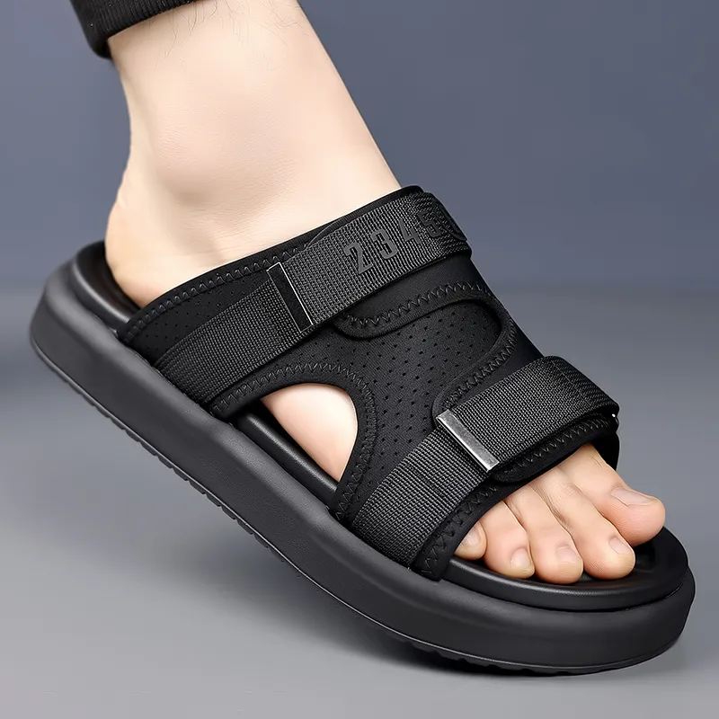 GESENLANG Slip Resistant Cushioning Slide Slippers Men's Black-2