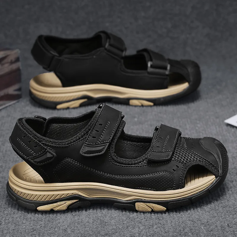 GESENLANG Beach Sandals Men Black/Khaki/Sand-2