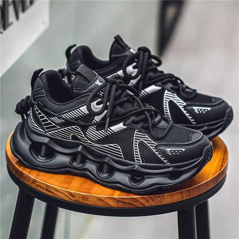 GESENLANG Slip Resistant And Abrasion Resistant Coverage Low Top Chunky Sneakers Men's-5