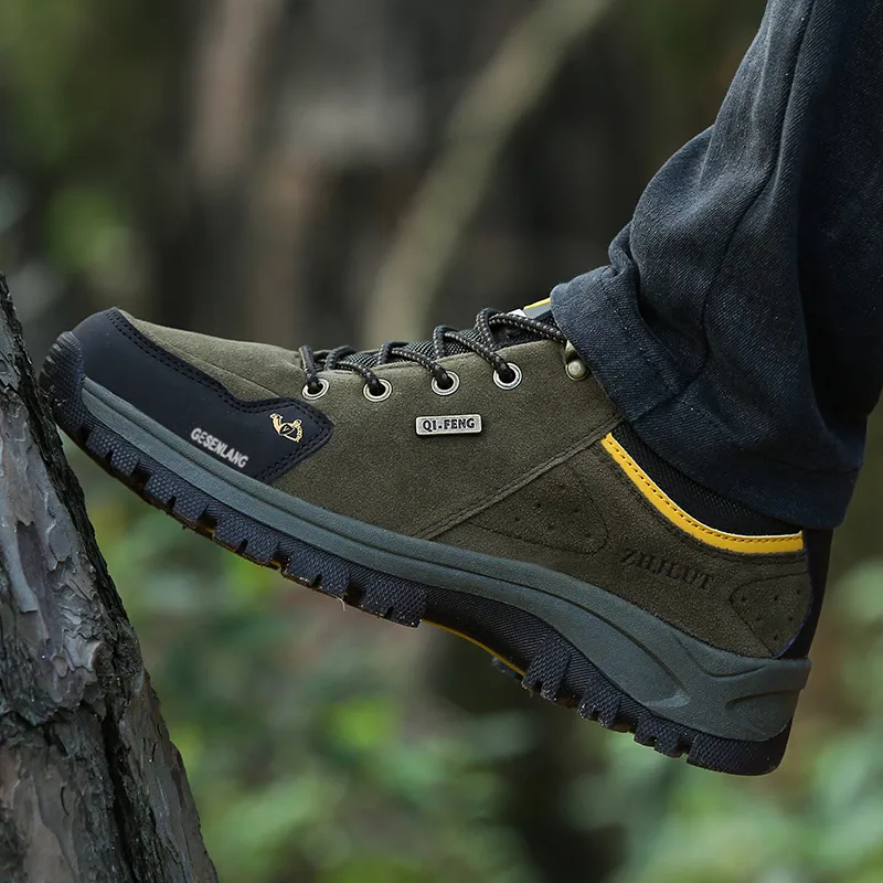 GESENLANG Anti Slip And Wear Resistant Coverage Low Top Outdoor Shoes Men's Dark Green-8