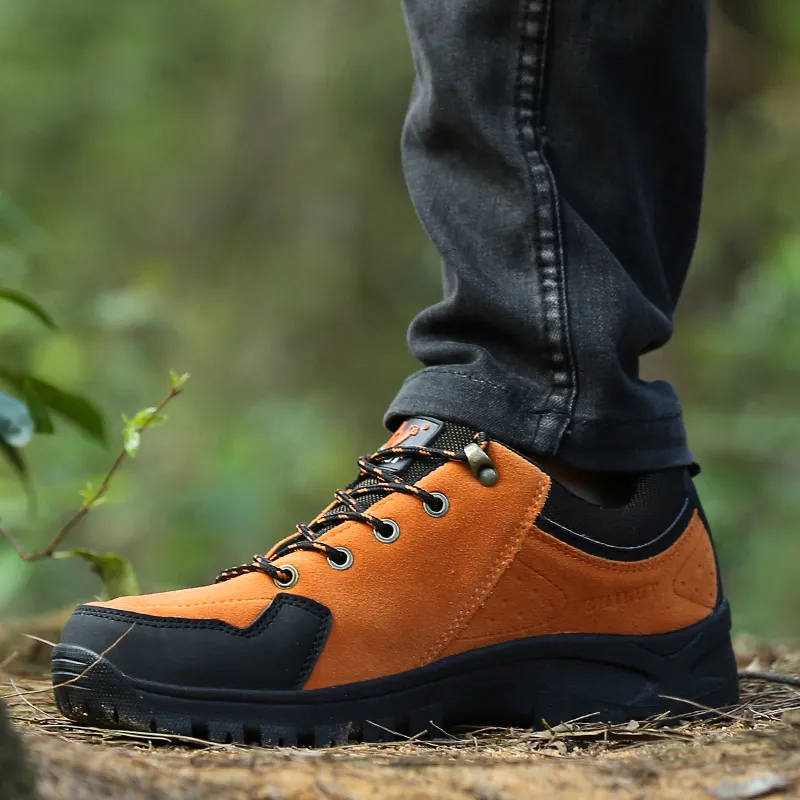GESENLANG Anti Slip And Wear Resistant Water Resistant Low Top Outdoor Shoes Men's Orange Red-7