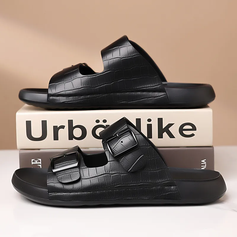 GESENLANG PU Polyurethane Slip Resistant Abrasion Resistant Slide Slippers Men's-3