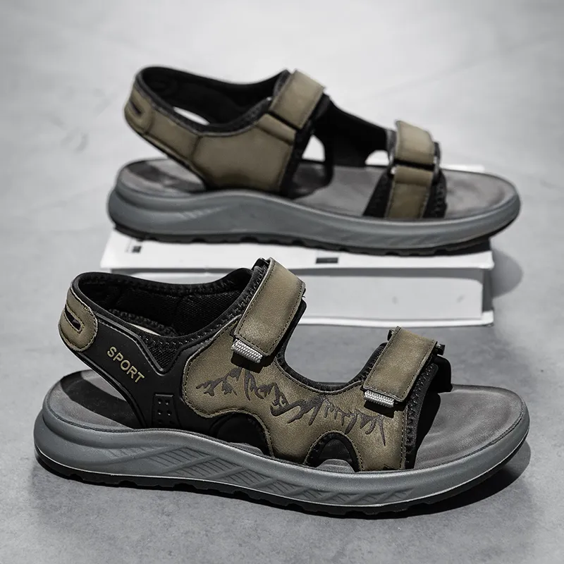 GESENLANG Beach Sandals Men Sand/Gray-7