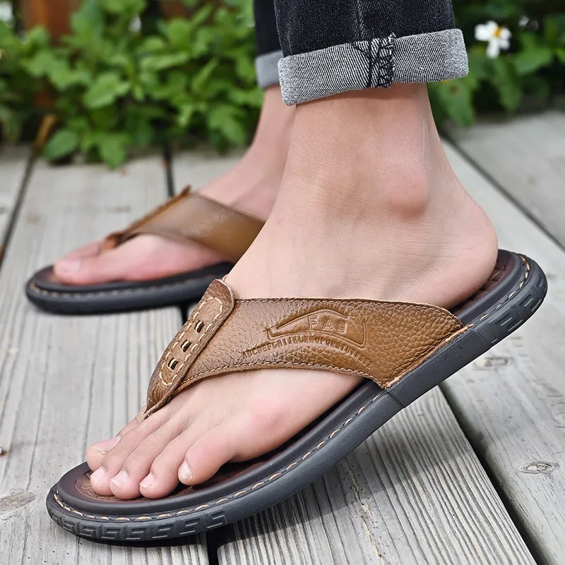 GESENLANG Abrasion Resistant Slip Resistant Flip Flops Men's-3