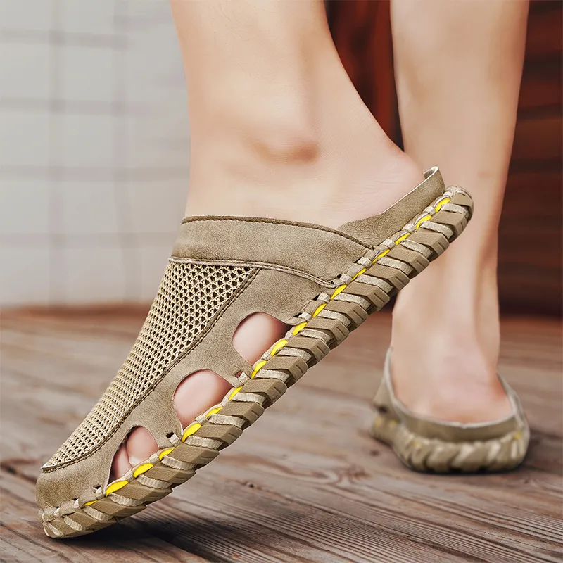 GESENLANG Slip Resistant Abrasion Resistant Closed Toe Slippers Men's-3