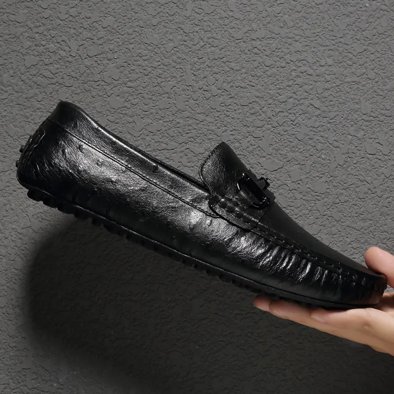 GESENLANG Gommino Loafers Men's Black-2