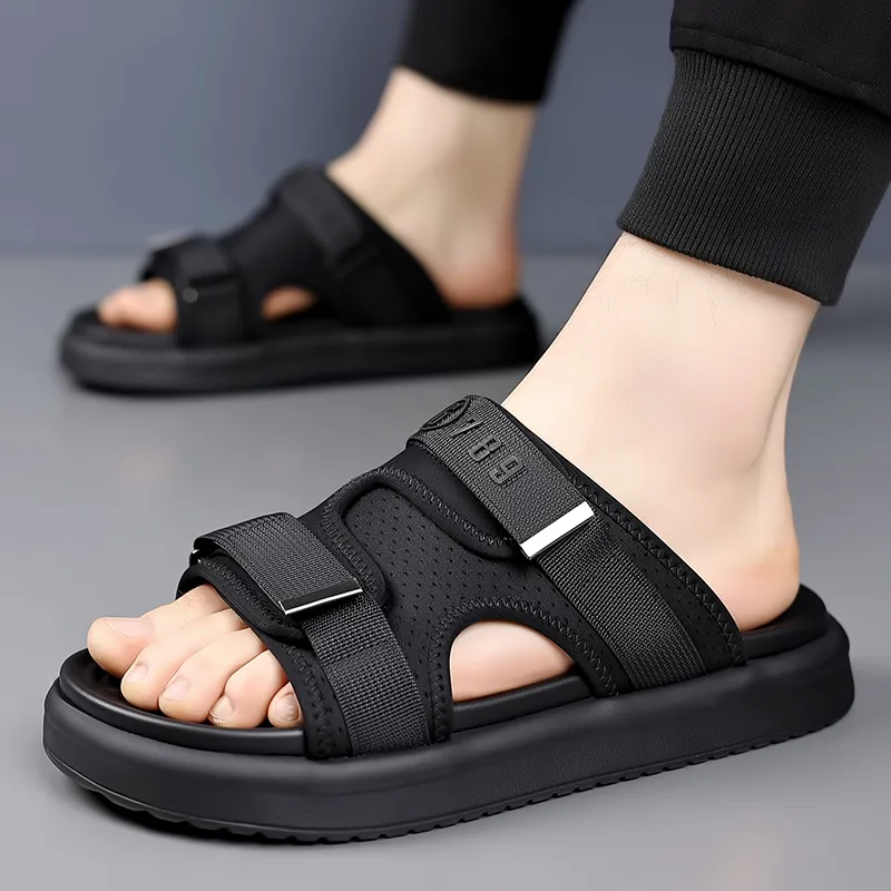 GESENLANG Slip Resistant Cushioning Slide Slippers Men's Black-1