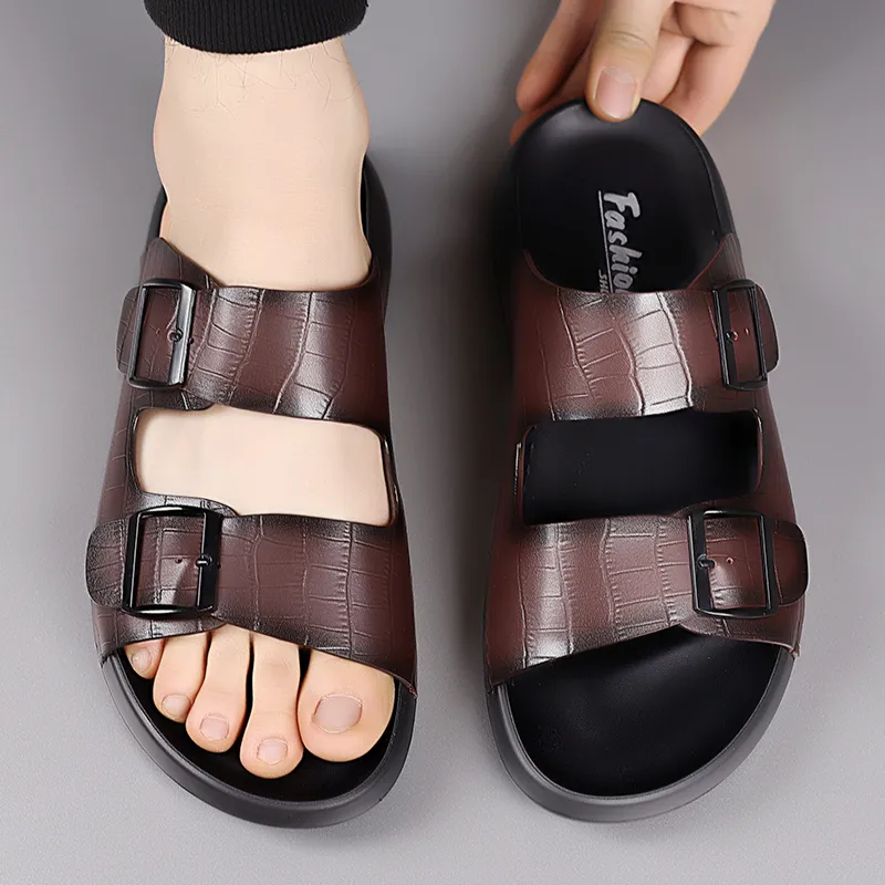 GESENLANG PU Polyurethane Slip Resistant Abrasion Resistant Slide Slippers Men's-9