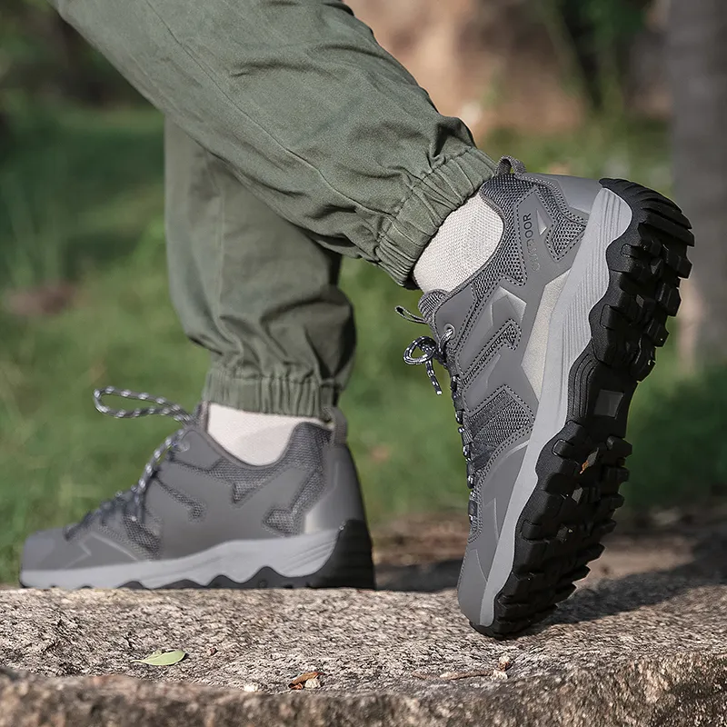 GESENLANG Breathable Slip Resistant Low Top Outdoor Shoes Men's Gray-5