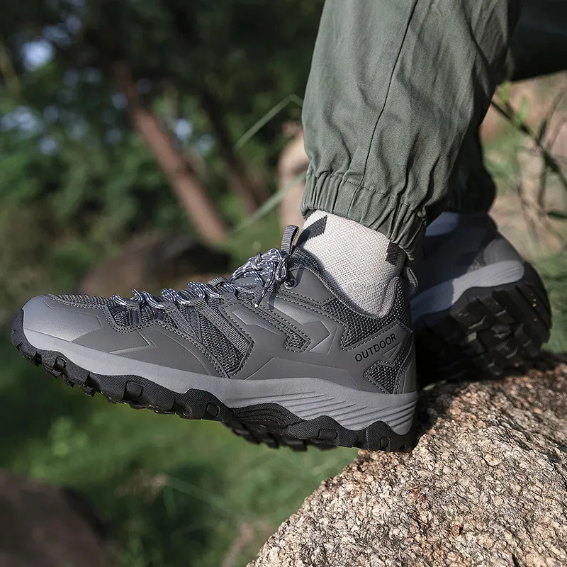 GESENLANG Breathable Slip Resistant Low Top Outdoor Shoes Men's Gray-10