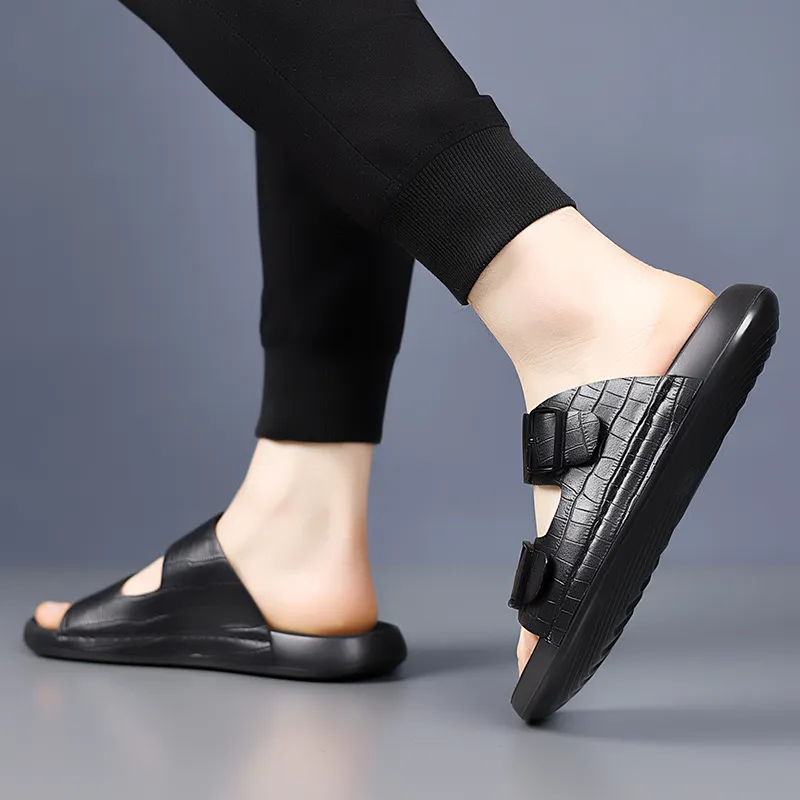 GESENLANG PU Polyurethane Slip Resistant Abrasion Resistant Slide Slippers Men's-4