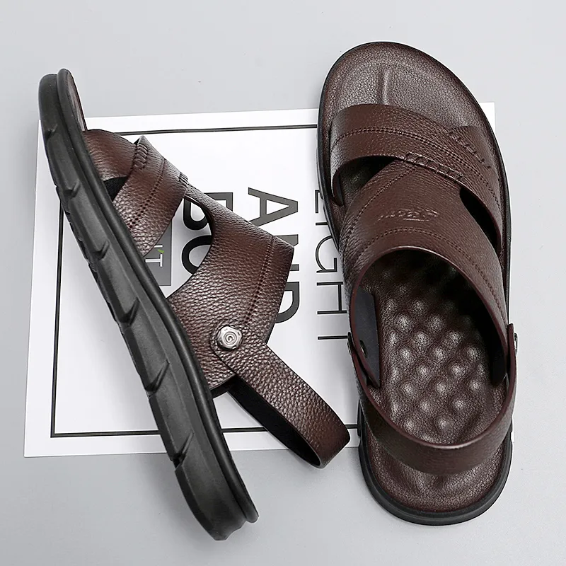 GESENLANG Beach Sandals Men Black/Brown-9
