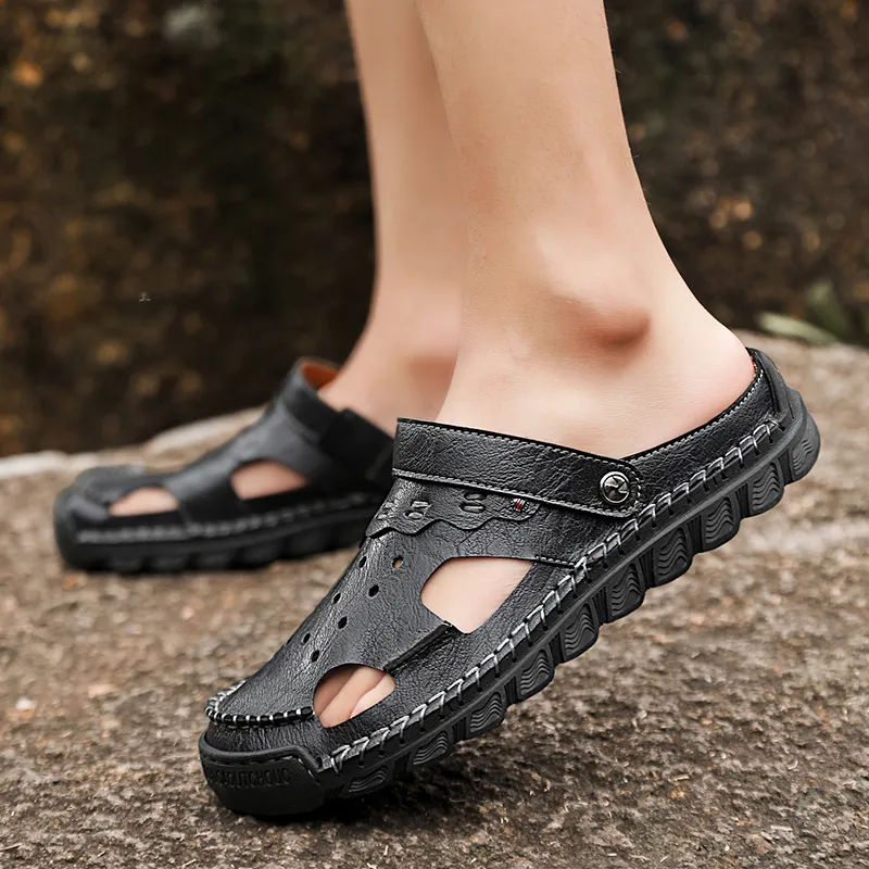 GESENLANG Slip Resistant Abrasion Resistant Closed Toe Slippers Men's-14