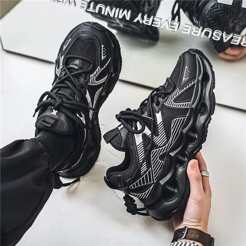 GESENLANG Slip Resistant And Abrasion Resistant Coverage Low Top Chunky Sneakers Men's-4