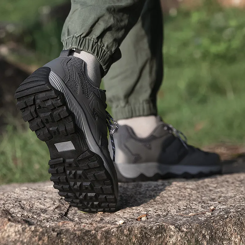 GESENLANG Breathable Slip Resistant Low Top Outdoor Shoes Men's Gray-6