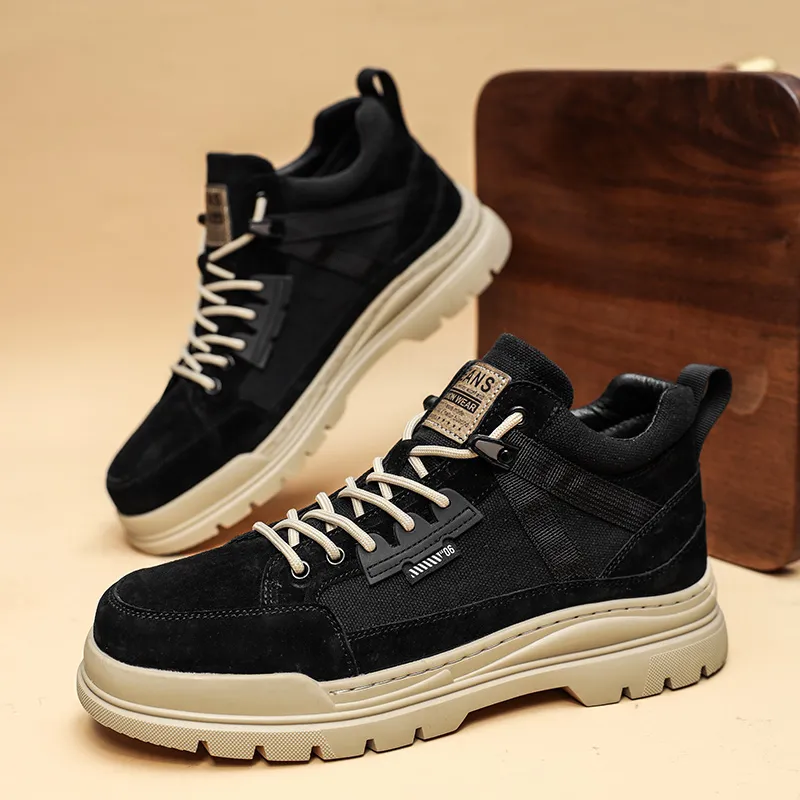 GESENLANG Abrasion Resistant Cushioning Slip Resistant Mid Top Casual Shoes Men's-4