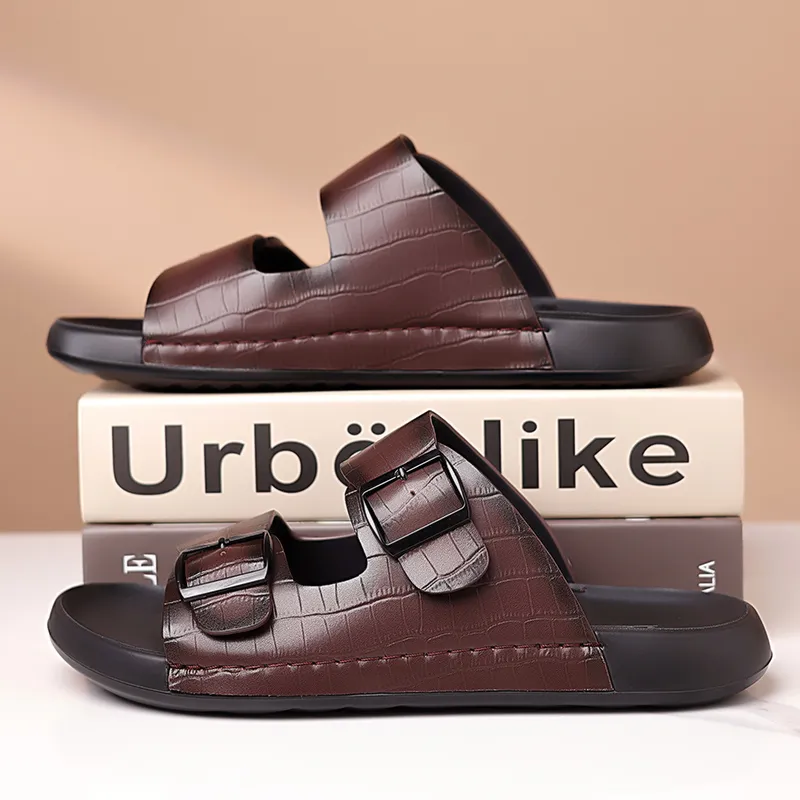 GESENLANG PU Polyurethane Slip Resistant Abrasion Resistant Slide Slippers Men's-7
