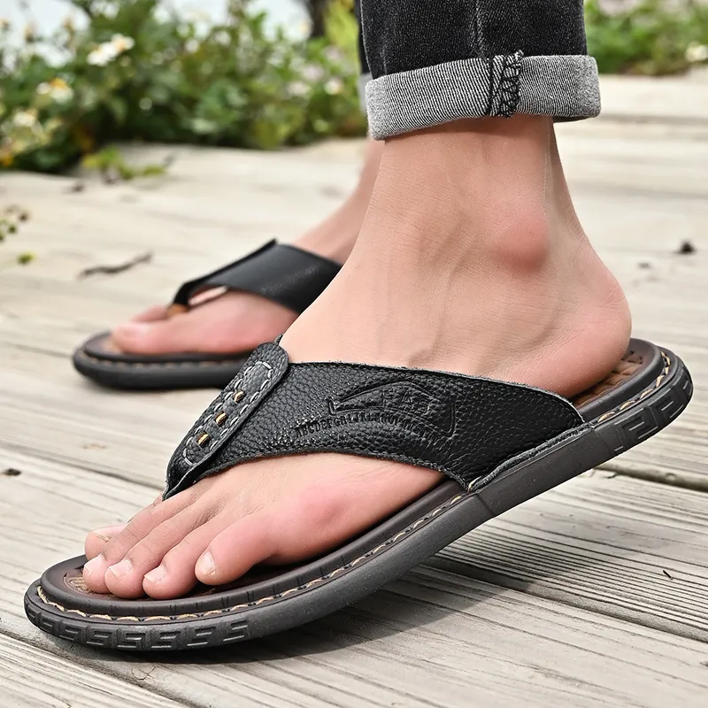 GESENLANG Abrasion Resistant Slip Resistant Flip Flops Men's-14
