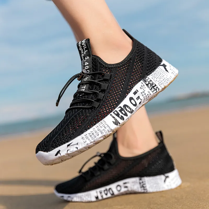 GESENLANG Beach Tennis Shoes Slip Resistant, Breathable, Quick Dry River Trekking Shoes Men's Black-10