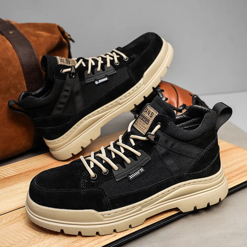 GESENLANG Abrasion Resistant Cushioning Slip Resistant Mid Top Casual Shoes Men's-2