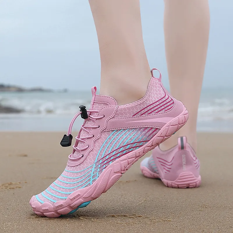 GESENLANG Slip Resistant, Breathable, Quick Dry River Trekking Shoes Women's Pink-7