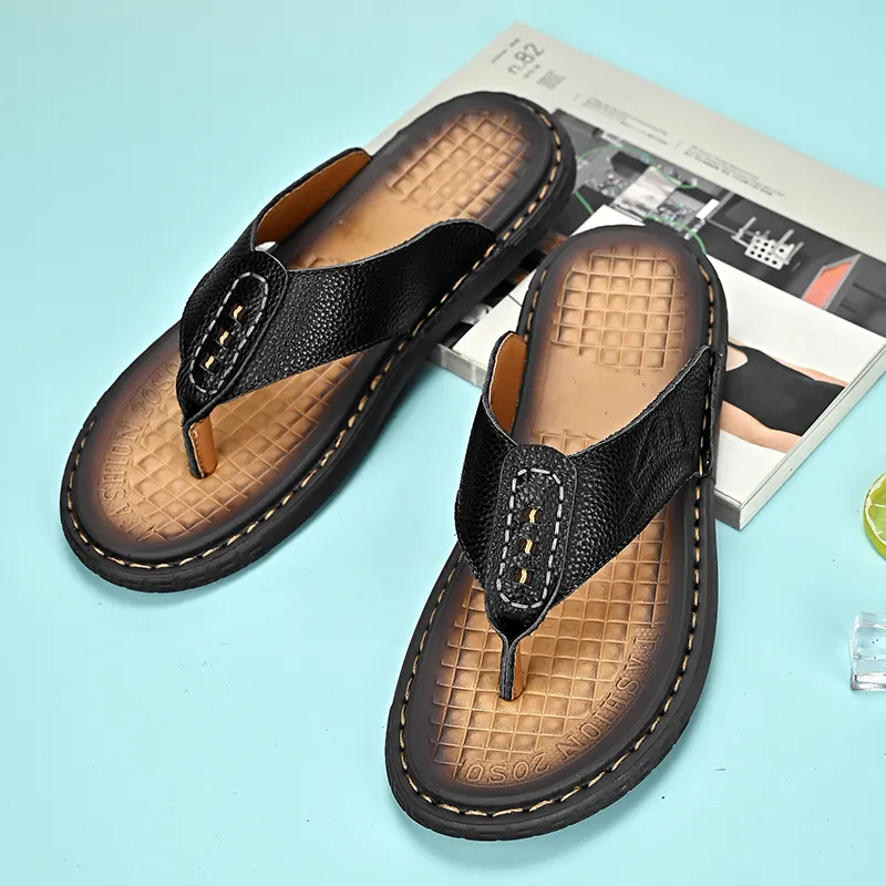 GESENLANG Abrasion Resistant Slip Resistant Flip Flops Men's-12