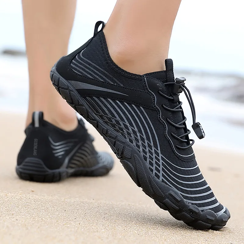 GESENLANG Slip Resistant, Breathable, Quick Dry River Trekking Shoes Men's Black-6