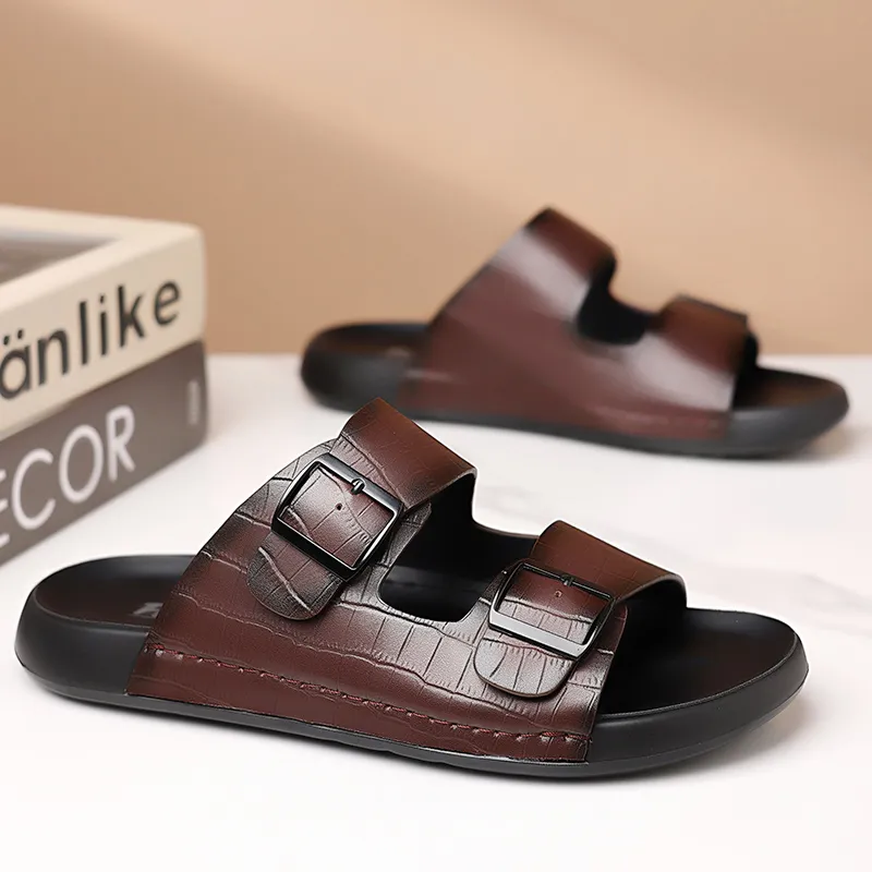 GESENLANG PU Polyurethane Slip Resistant Abrasion Resistant Slide Slippers Men's-8