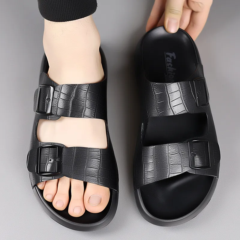 GESENLANG PU Polyurethane Slip Resistant Abrasion Resistant Slide Slippers Men's-2