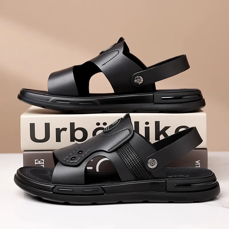 GESENLANG Beach Sandals Men Black/Brown-8
