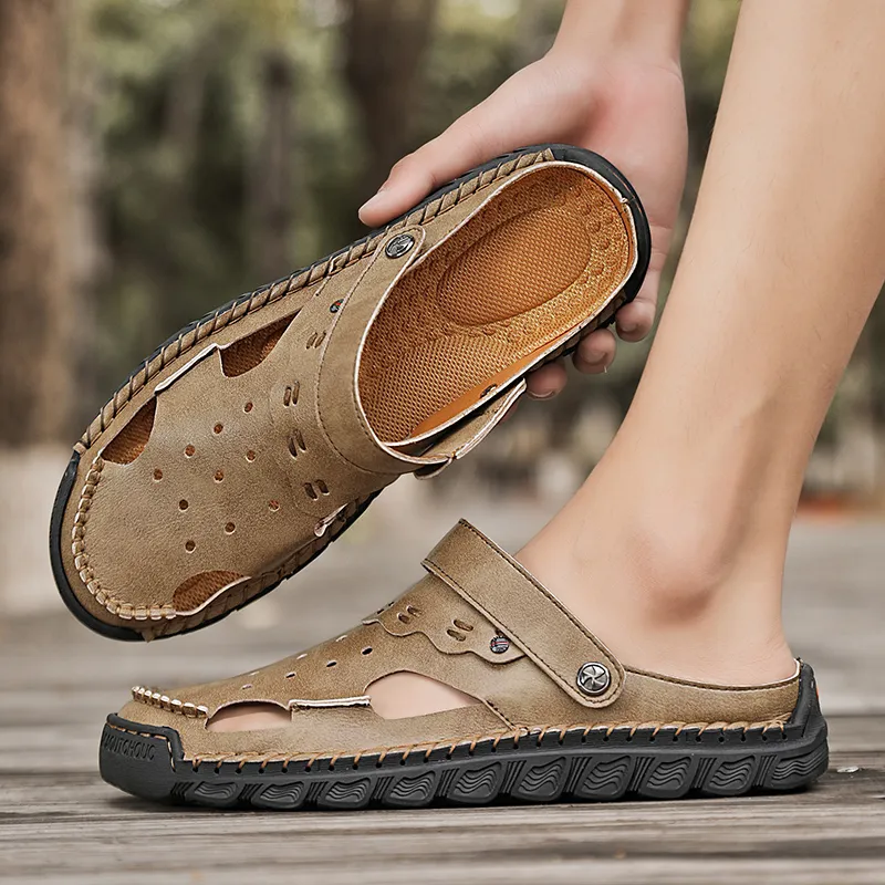 GESENLANG Slip Resistant Abrasion Resistant Closed Toe Slippers Men's-2