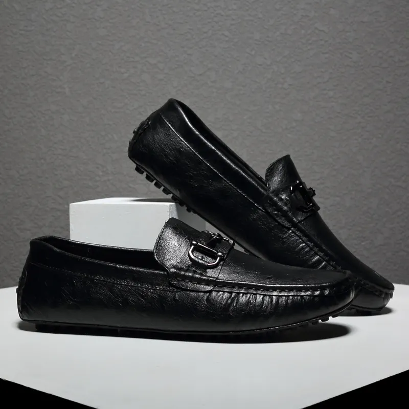 GESENLANG Gommino Loafers Men's Black-4