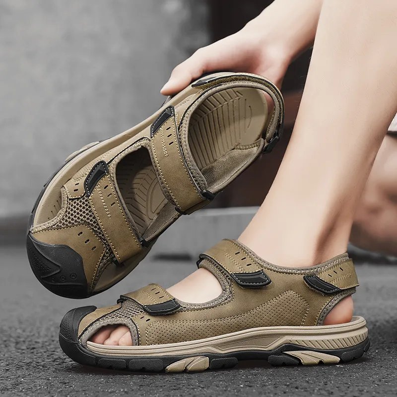 GESENLANG Beach Sandals Men Black/Khaki/Sand-11