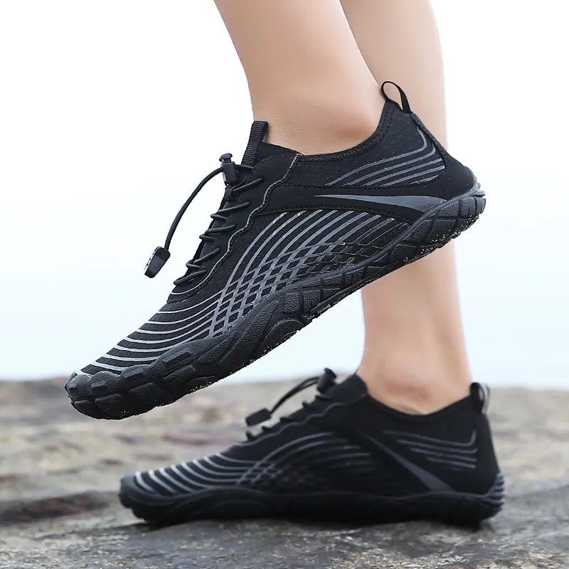 GESENLANG Slip Resistant, Breathable, Quick Dry River Trekking Shoes Men's Black-8