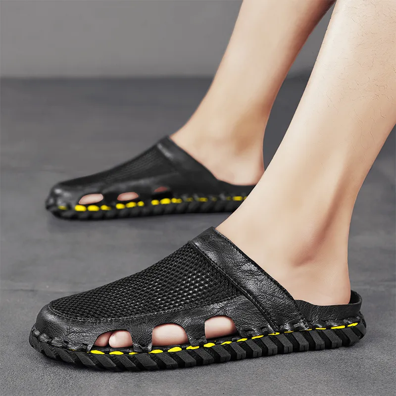 GESENLANG Slip Resistant Abrasion Resistant Closed Toe Slippers Men's-11