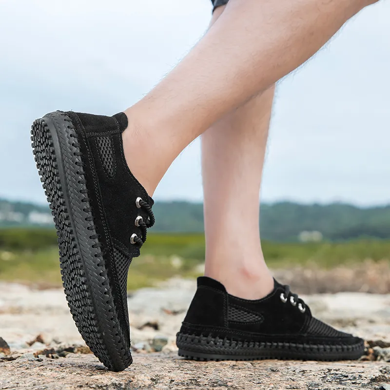 GESENLANG Anti Slip Wear Resistant Low Top Casual Shoes Men's-4