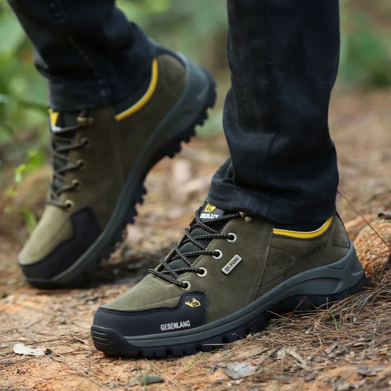 GESENLANG Anti Slip And Wear Resistant Coverage Low Top Outdoor Shoes Men's Dark Green-6