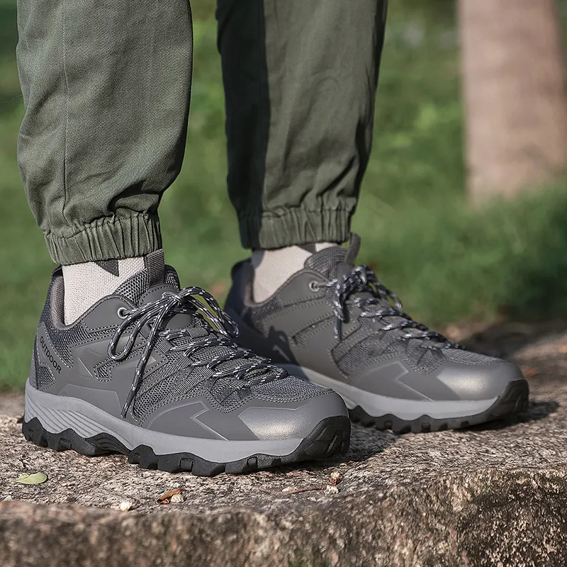 GESENLANG Breathable Slip Resistant Low Top Outdoor Shoes Men's Gray-7
