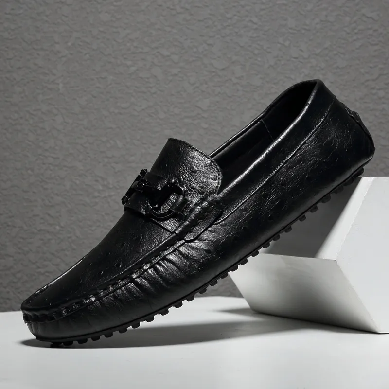 GESENLANG Gommino Loafers Men's Black-1